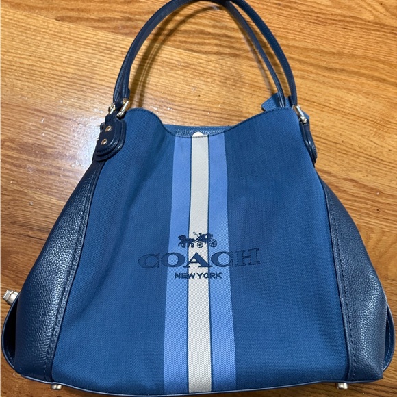 Coach Handbags - Coach Navy and Cream Shoulder Bag